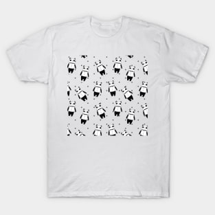 Black and white panda dotted pattern T-Shirt